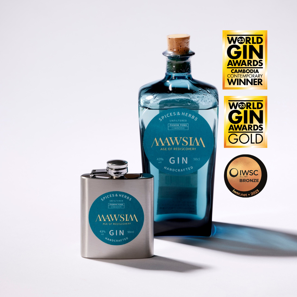MAWSIM GIN｜スパイス＆ハーブ ヒップフラスコ 90ml｜旅やアウトドアを